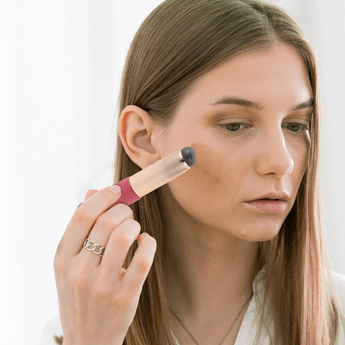 HONMEET 4pcs Small Size Lip Brush for Women Silicone Makeup Brush Set Applicator Ergonomic Design Easy to Carry