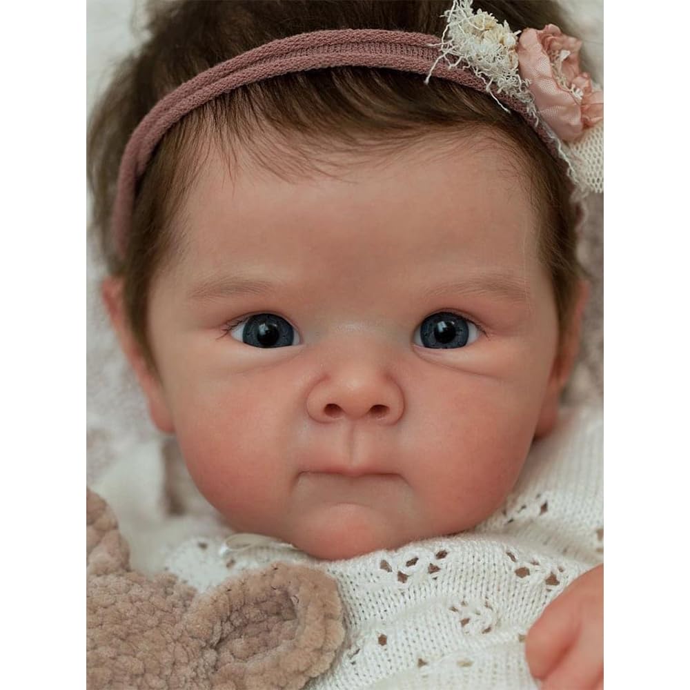 Realistica Reborn Bambola Neonata Bambina 18 Pollici 48 cm, Bambole Reborn Silicone Integrale Morbido Con Piccolo Orsetto, Giocattolo Regalo Per Ragazzi E Ragazze A Partire Da 3 Anni