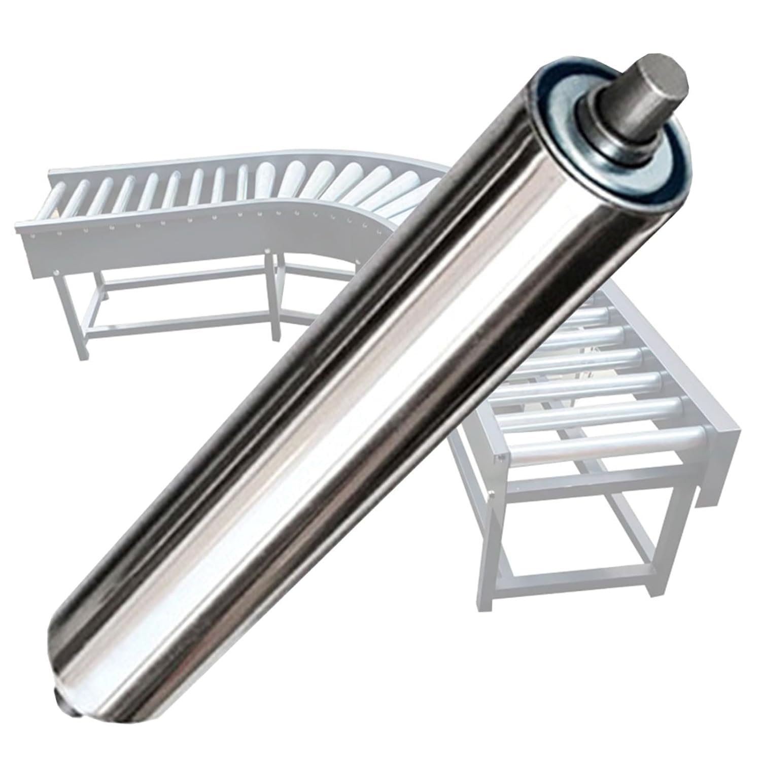 Förderbandrollen, Edelstahl-Ersatzteil für Antriebstechnik, Hochleistungsrollen für Bootsanhänger, Förderbänder und Spindelmäher, leichtgängig, Durchmesser 25 mm, Länge 800 mm