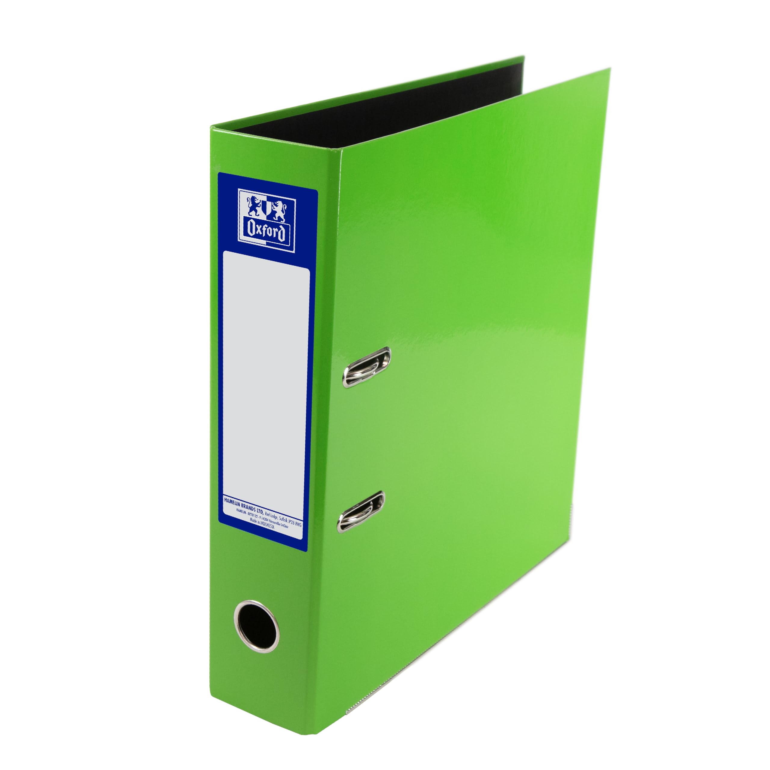 Oxford Premium A4 Lever Arch File, Bright Green Single Folder, Heavy Duty, Light Green