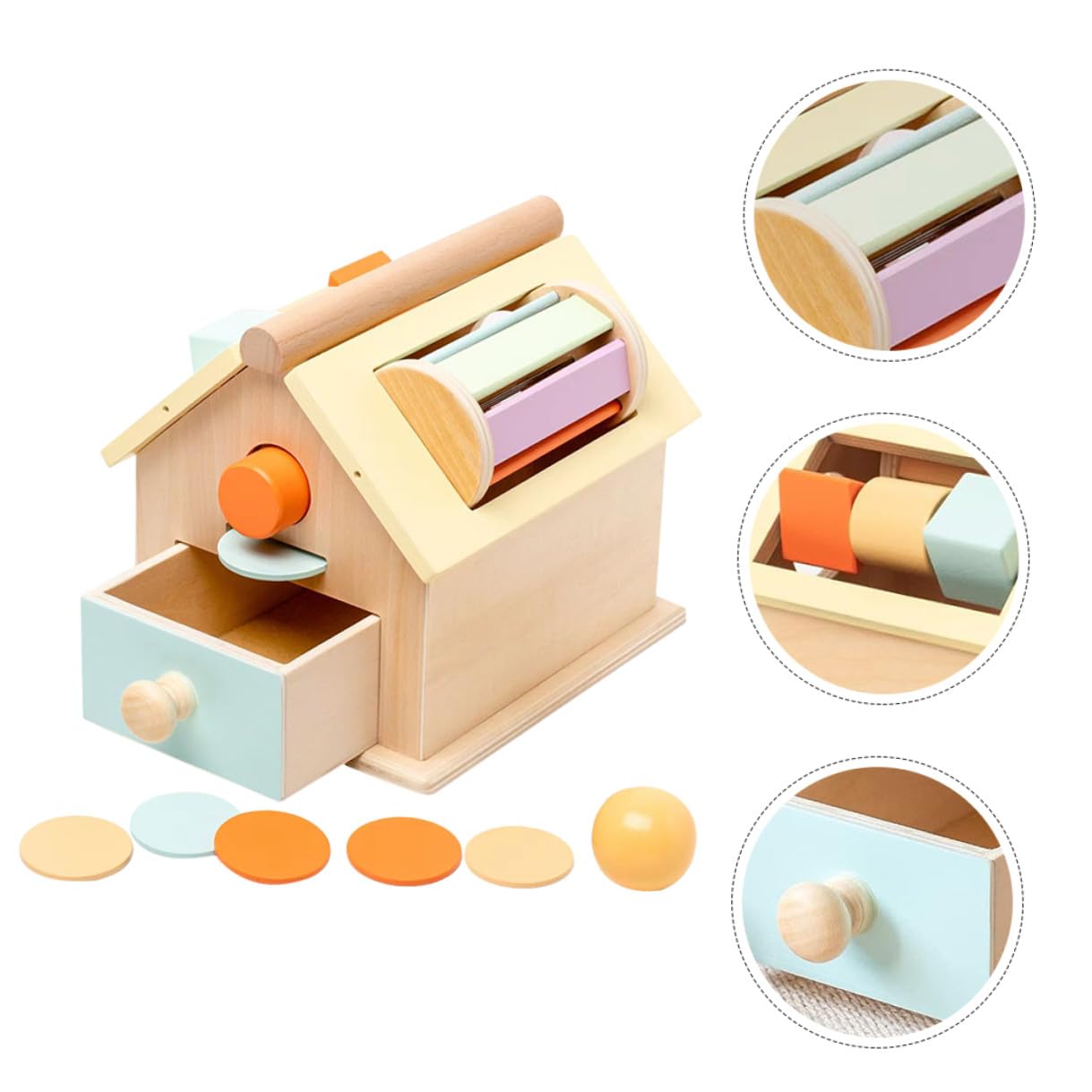 Mikikit Juguete Cognitivo Entrenamiento de Coordinación Mano-Ojo de Madera y Pensamiento Lógico para Bebés y Niños de 1 a 3 Años para Educación y Desarrollo