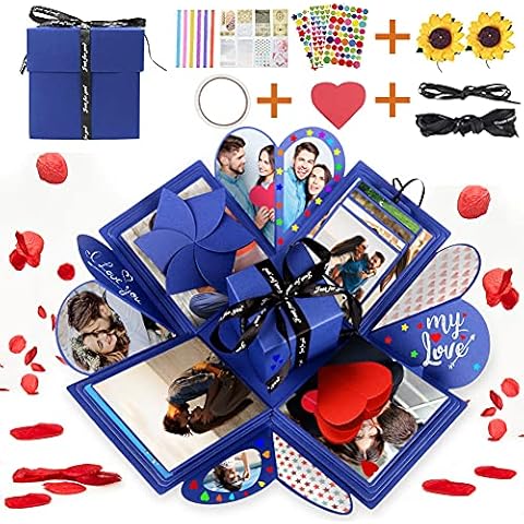Gohytal Surprise Explosion Gift Explosion Box Photo Creative DIY Surprise DIY Photo Explosion Box Handmade Gift for Father Creative Album Gift Box for Birthday Cover
