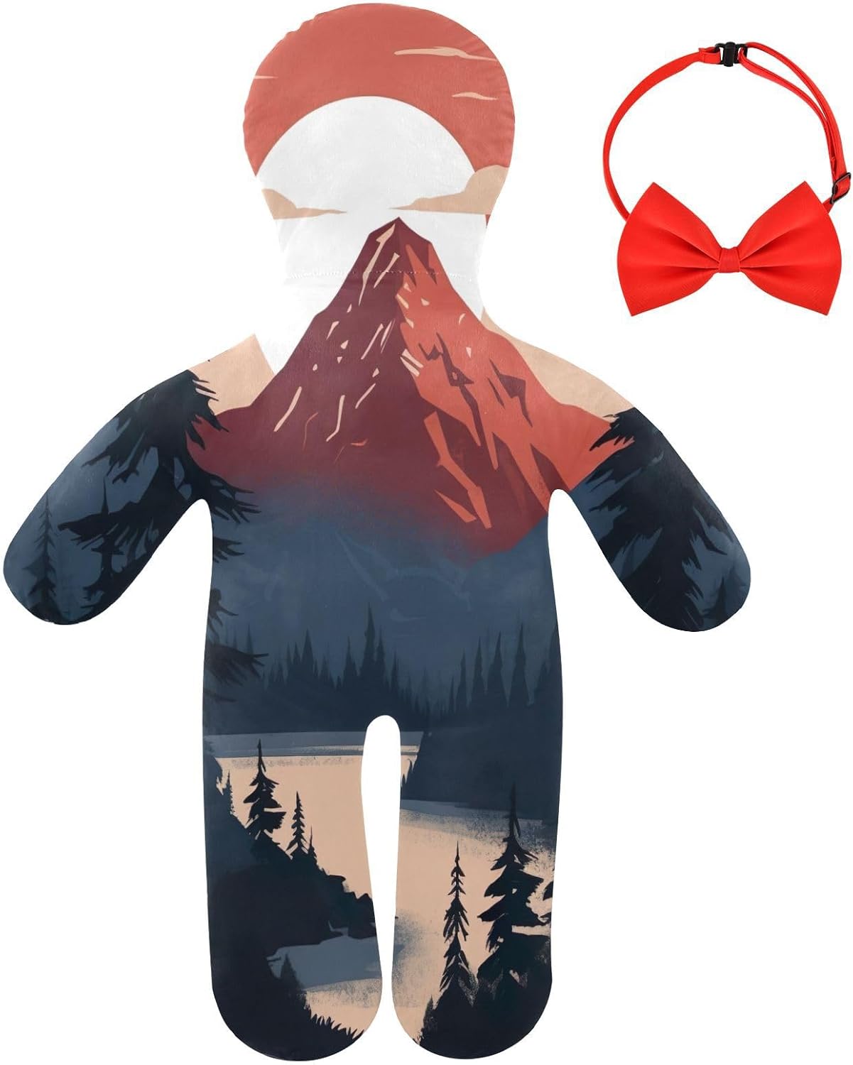 A Mountain Human-Shaped Pillow Soft Body Pillows Washable Velvet Pillows for Anxiety Relief Sleeping Cuddling & Support