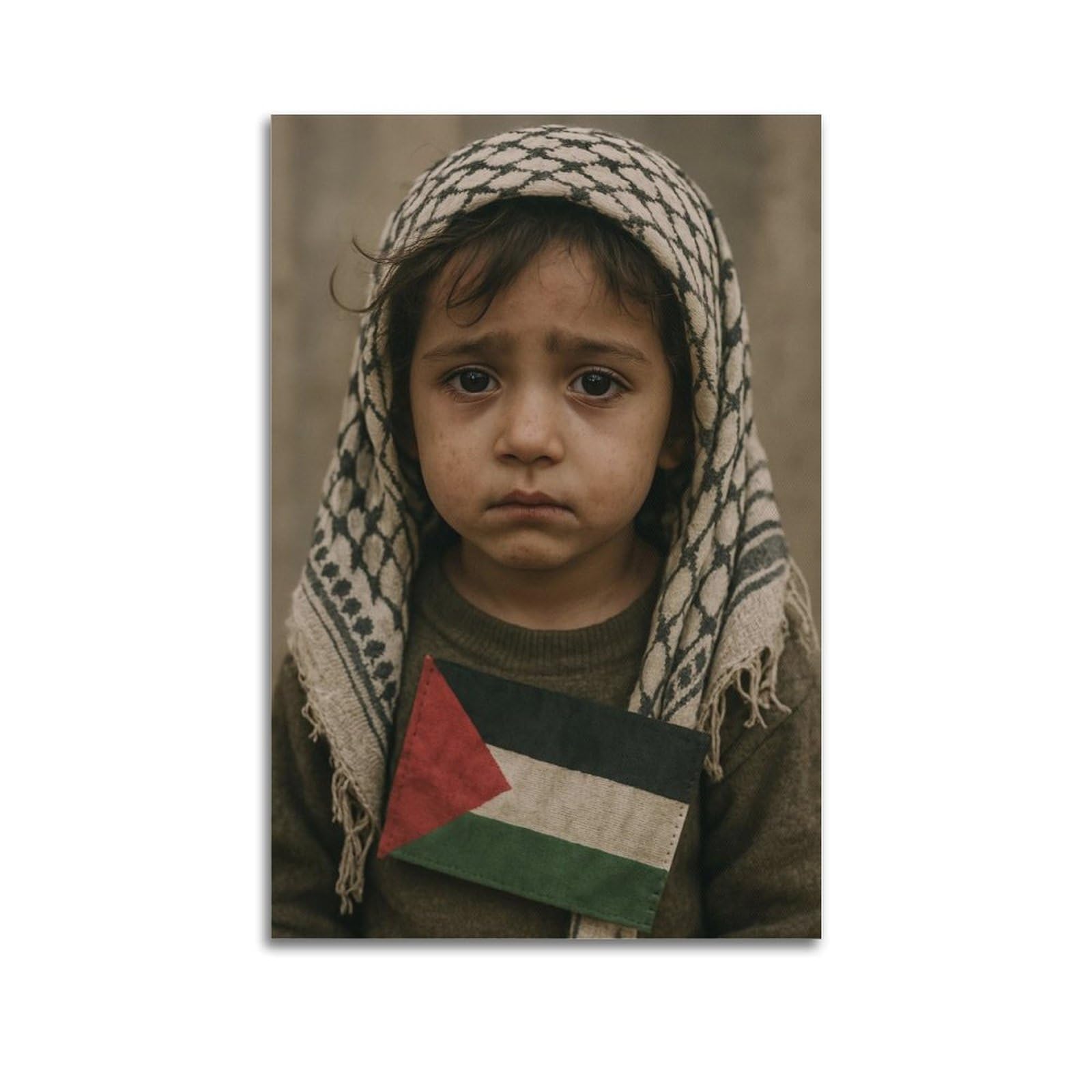 XKUGA Free Palestine War Gaza Ruins Children Anti War Poster Modern Decorative Canvas Prints - Ideal Wall Art for Family, Man Cave, Game Room, Boys & Girls Bedroom 16x24inch(40x60cm)