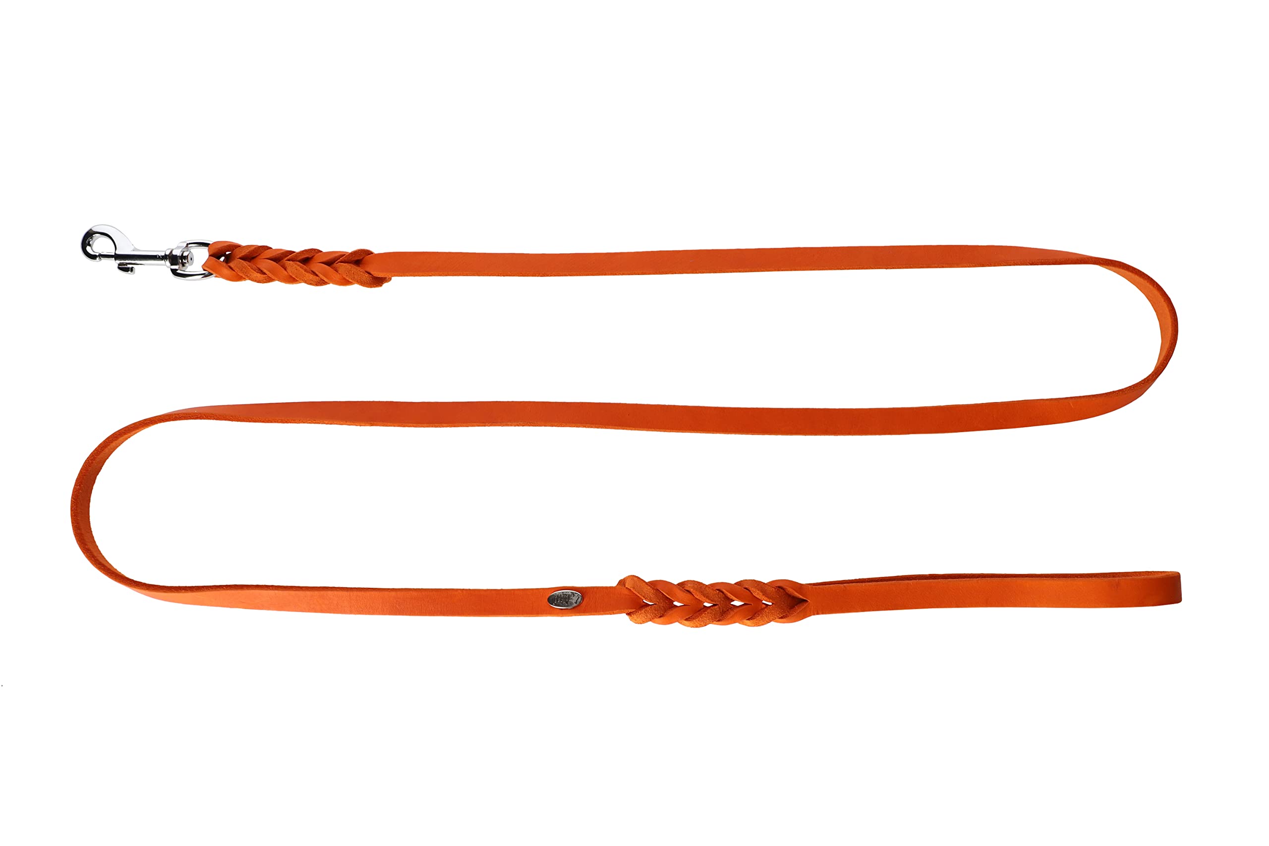 Dingo Leder Hundeleine Boutique Premium mit Elements geflochten Soft 1,2x180 cm Orange 11038