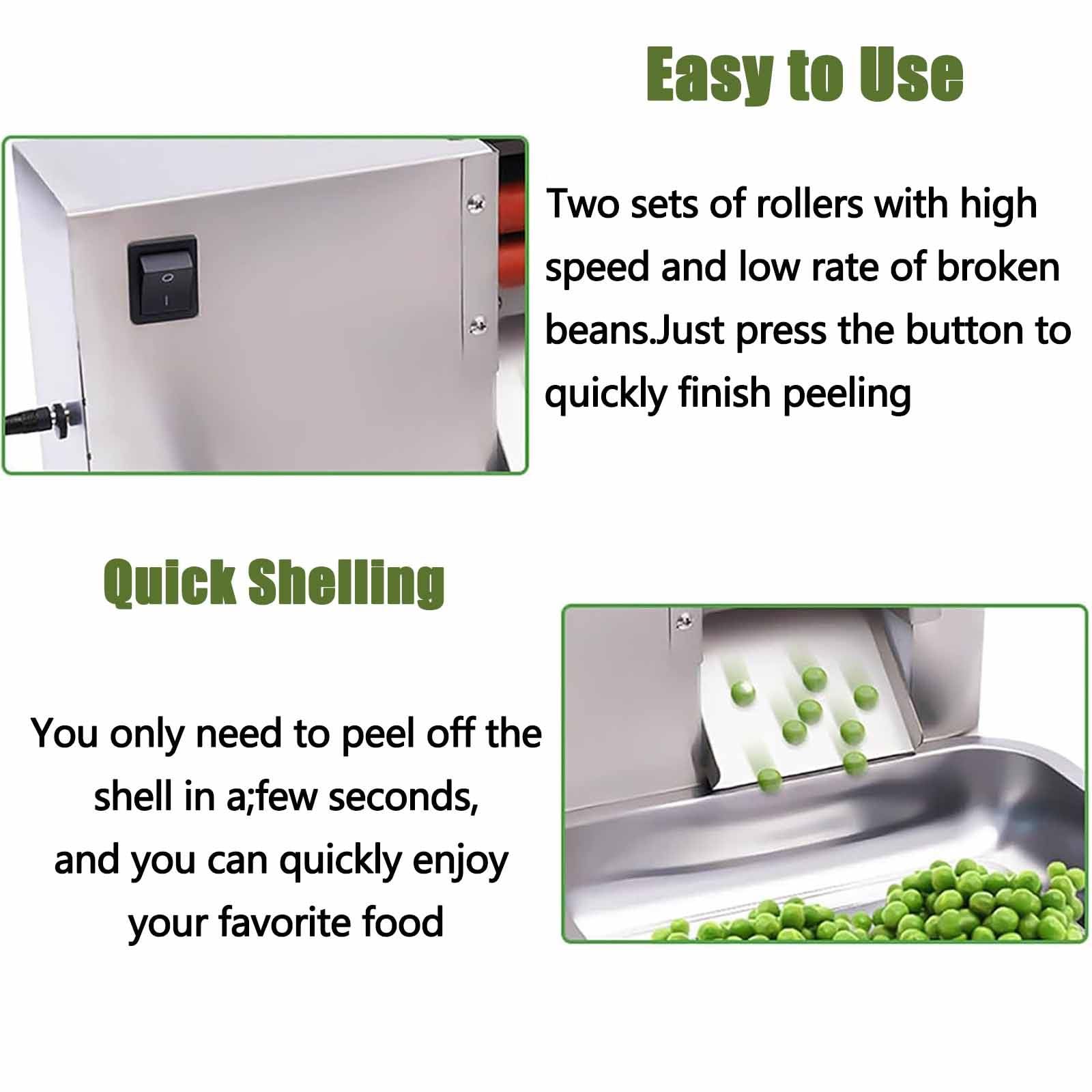 Machine à éplucher les haricots, machine semi-automatique à double tambour pour un usage commercial, capacité de 15 W, solution efficace pour décaper et décortiquer les haricots