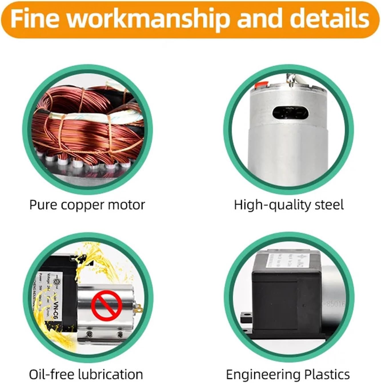 -85kpa 40L/min Mini DC Vacuum Pump 12V 24V Negative Pressure Suction Piston Cupping Small Vacuum Pump