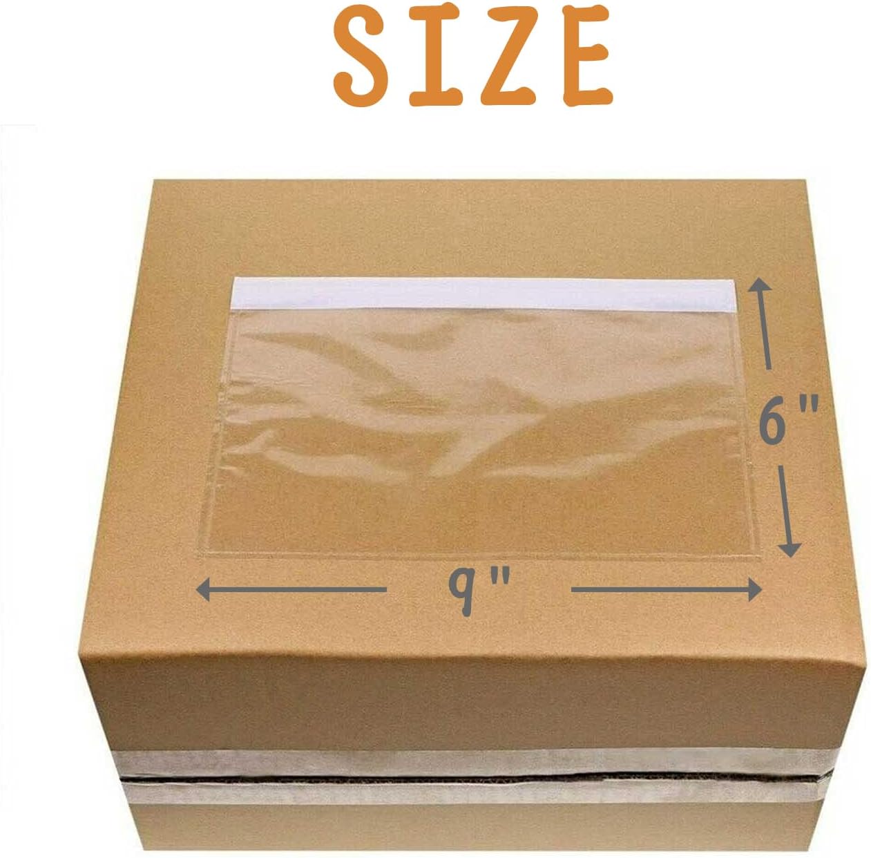 BESTEASY 6" x 9" Packing List Pouches, Strong Adhesive Plastic List Label Envelope, Clear Top Loading Packing List 200 Packs