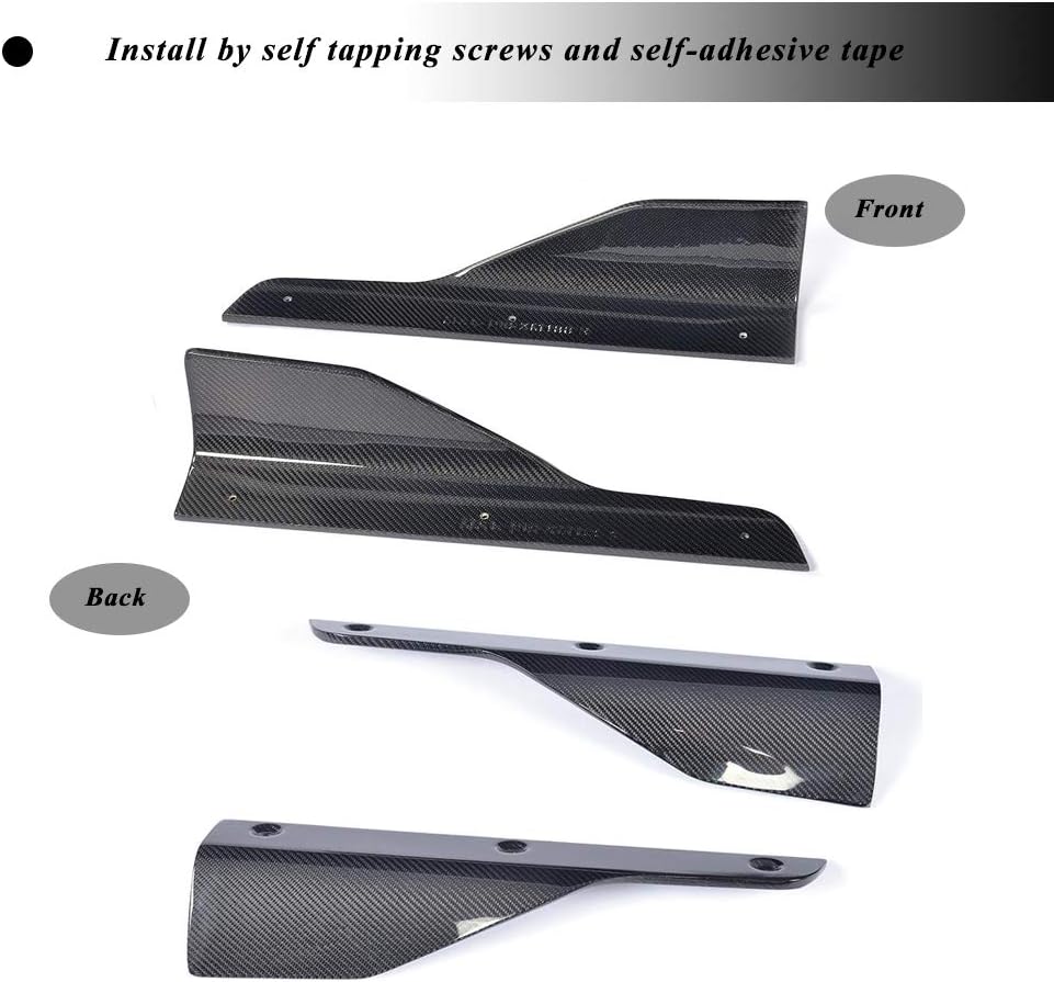 F30 M Tech Real CF Side Splitters, fits BMW 3 Series 320i 325i 328i 335i M Sport Sedan 2012-2018 Full Carbon Fiber Side Skirts Extension Lip Splitters Rocker Panels