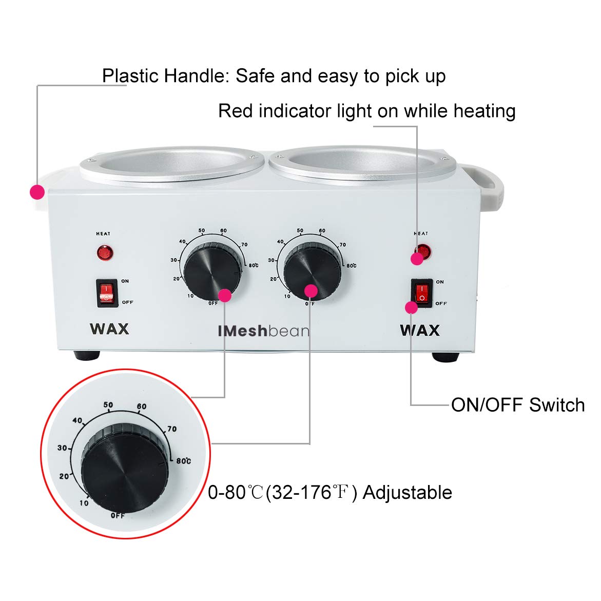 iMeshbean Professional Double Pot Wax Warmer Heater for Hair Removal