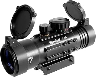 BESTSIGHT 2X Magnification Prism Scope 2X40 Rifle Scope RED & Green Illuminated with 20mm Mount - BESTSIGHT