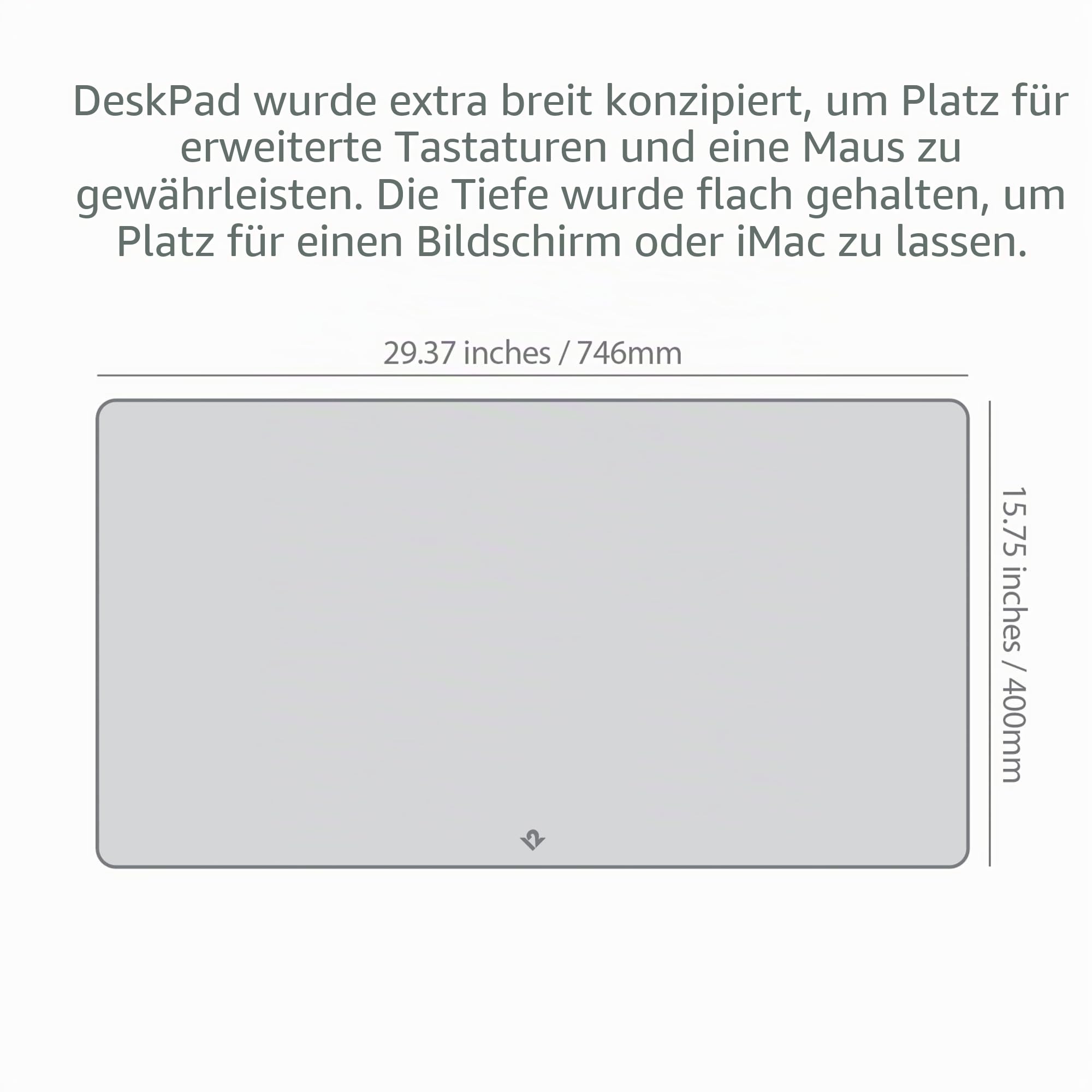 Twelve South DeskPad | Nachhaltige Leder-Verlängerungsmatte für die Maus, spritzwasserfest, rutschfeste Mausoberfläche, optimale Größe für den Displaygebrauch, Schwarz