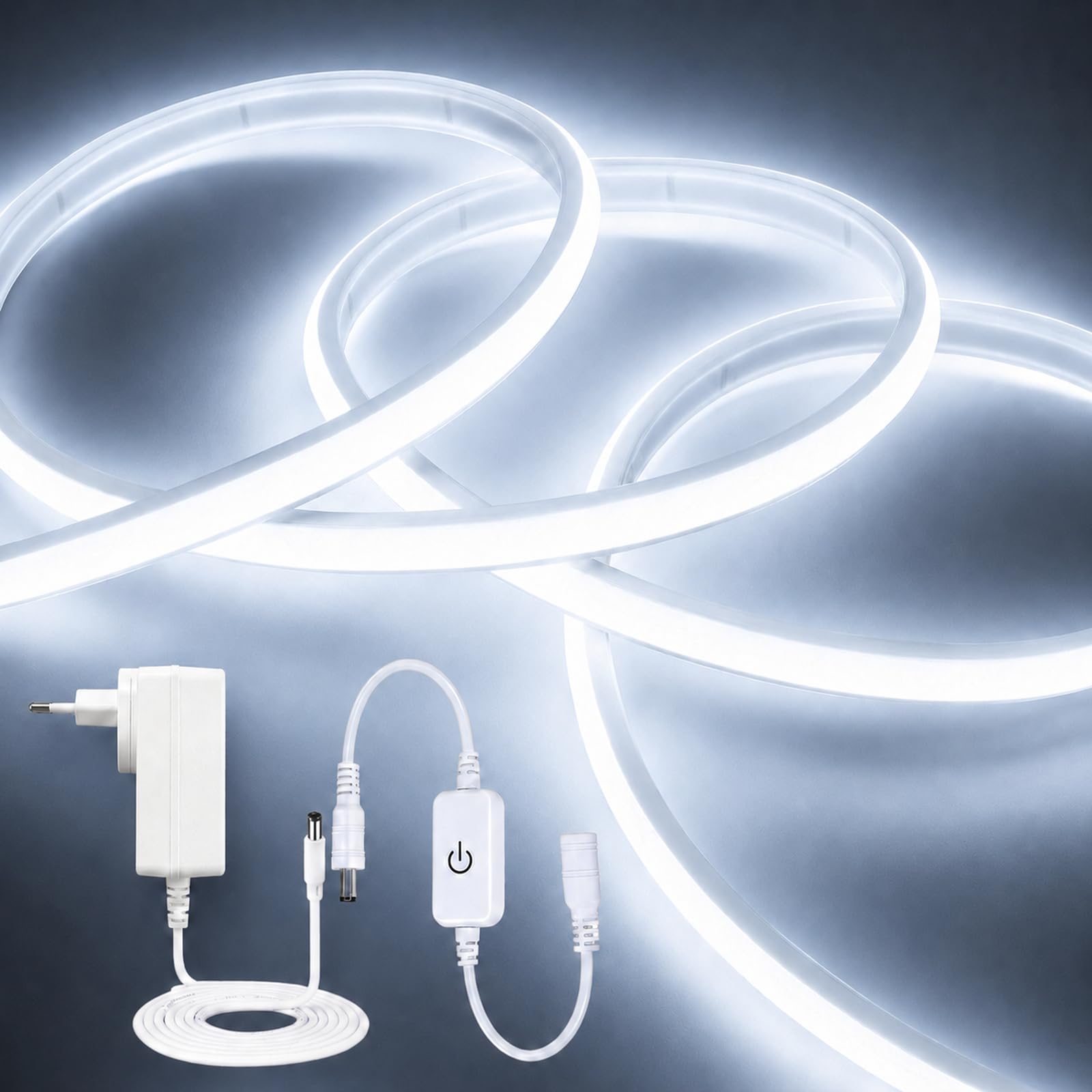 iNextStation Striscia LED COB 10m, dimmerabile, 6500K bianco freddo