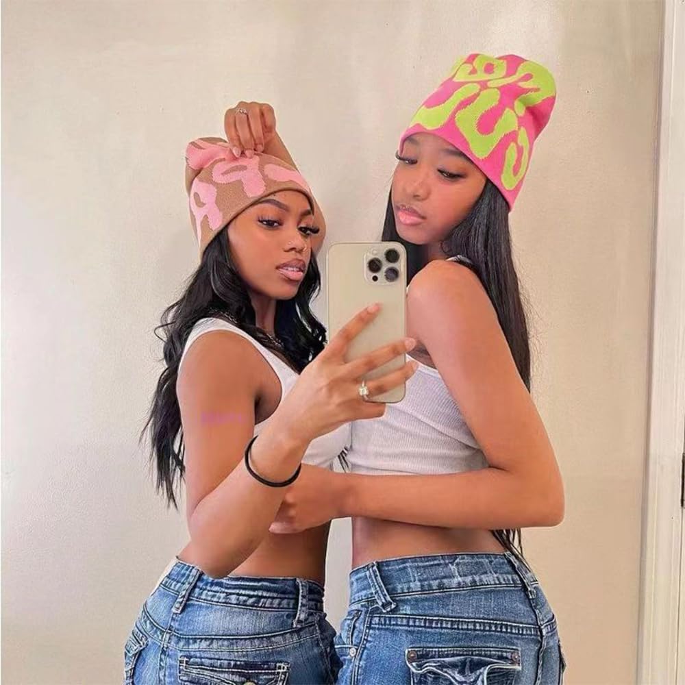 Y2K Beanies Spider Web Pattern Beanie Wool Knit Skull Cap Winter Streetwear Outdoor Hats for Women Man Teenagers - Image 3