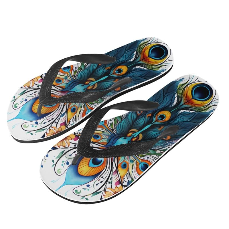 Women Geometry Flip Flop Sandal, Sunset Butterfly Hotel Travel Footwear Lotus Comfort Slippers Flip Flop Sandals