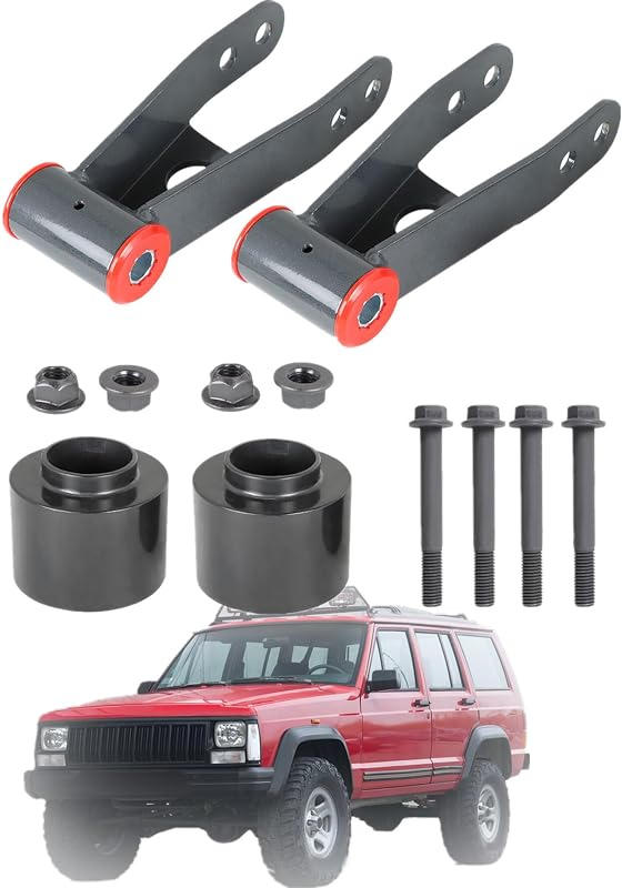 Kit de levantamento e nivelamento da suspensão munirater 3" dianteiro e 2" traseiro para Cherokee XJ 2WD/4WD 1984–2001 – 1 kit