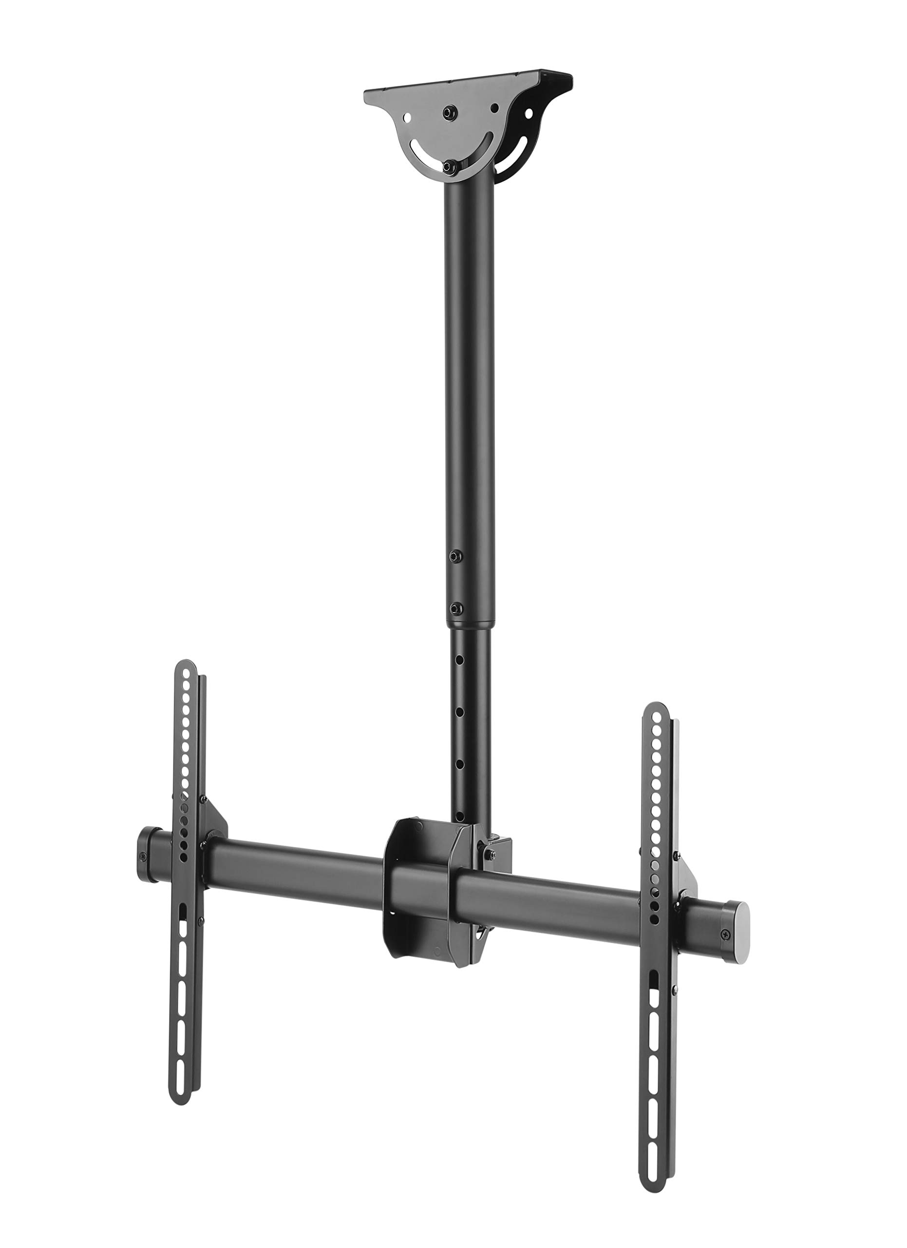 HALTERUNGSPROFI DHS6001 - Supporto da soffitto inclinabile, girevole a 360°, per 40, 42, 46, 47, 50, 55, 60, 63, 65, 70 pollici, TV VESA fino a 600 x 400, ideale per LCD LED TV 4K UHD