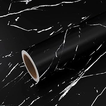 KASHIVAL Black Marble Wallpaper for Peel and Stick for Kitchen Countertops Waterproof Marble Contact Paper Removable and Self Adhesive Marble Paper for Kitchen Bathroom Wall Furniture Marble Wallpaper Furniture Kitchen Wallpaper Wall Paper for Home and Kitchen Decor Kitchen cabinets Marble Wallpaper Oil Proof Waterproof Floor Wallpaper for Kitchen Wall Oil Proof (Size 60 200 Cm) (Black Marble A14)