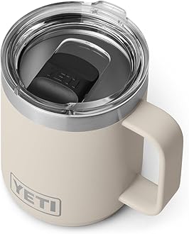 Rambler 10 oz Stackable Mug, Vacuum Insulated, Stainless Steel with MagSlider Lid, Cape Taupe