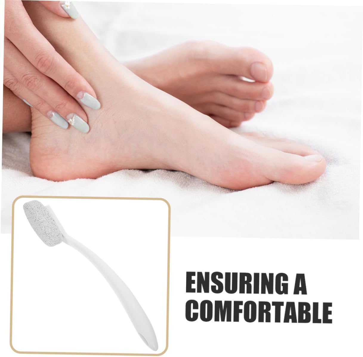 2Pcs Long Handle Pumice Foot Scrubber Gentle Remover Tool for Dead Skin Care Ergonomic Design for All Skin Types Durable Pumice for Smooth Feet