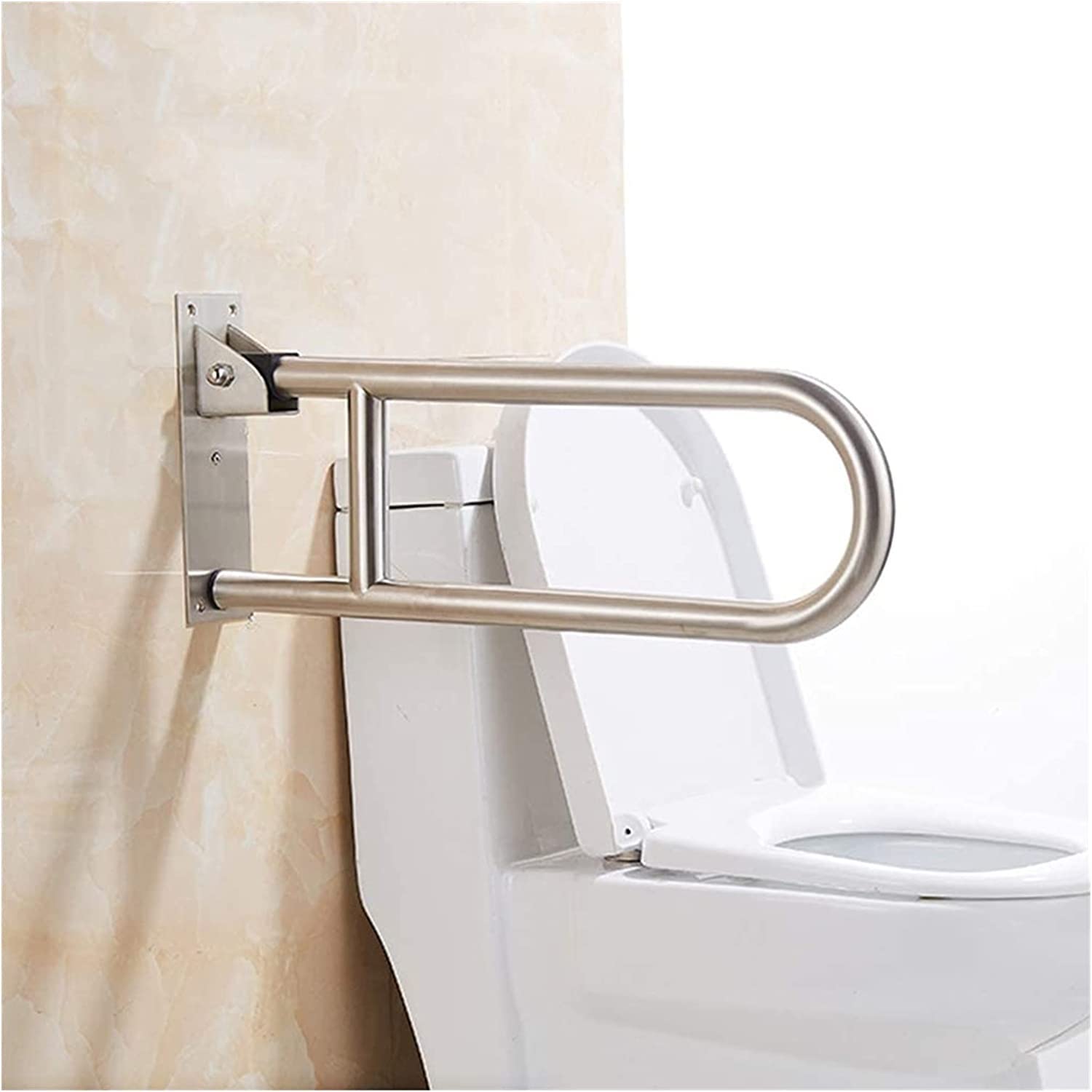 Barras de Apoyo para Personas Mayores, reposabrazos abatibles, Barra de Seguridad de Acero Inoxidable con bisagras para baño, Soporte abatible
