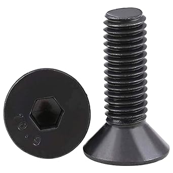 50 Pcs M3-0.5 x 6mm Flat Head Socket Cap Screws, Alloy Steel Grade 10.9, DIN 7991, Allen Socket Drive,Hex Drive,Black Oxide Finish M3-0.5 x 6mm