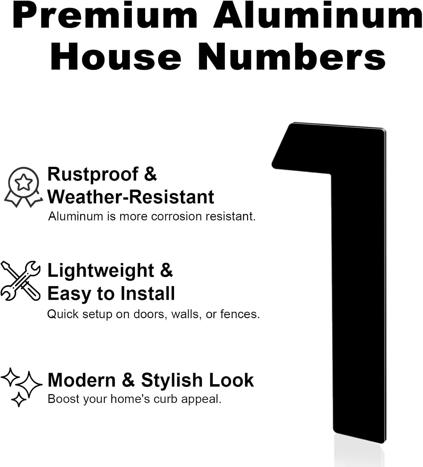 20 Inch Aluminum House Numbers and Letters, Black Metal House Letters for Outside, Address Numbers for Door, Home, Office, Garden, or Outdoor Wall Mount(Letter B)
