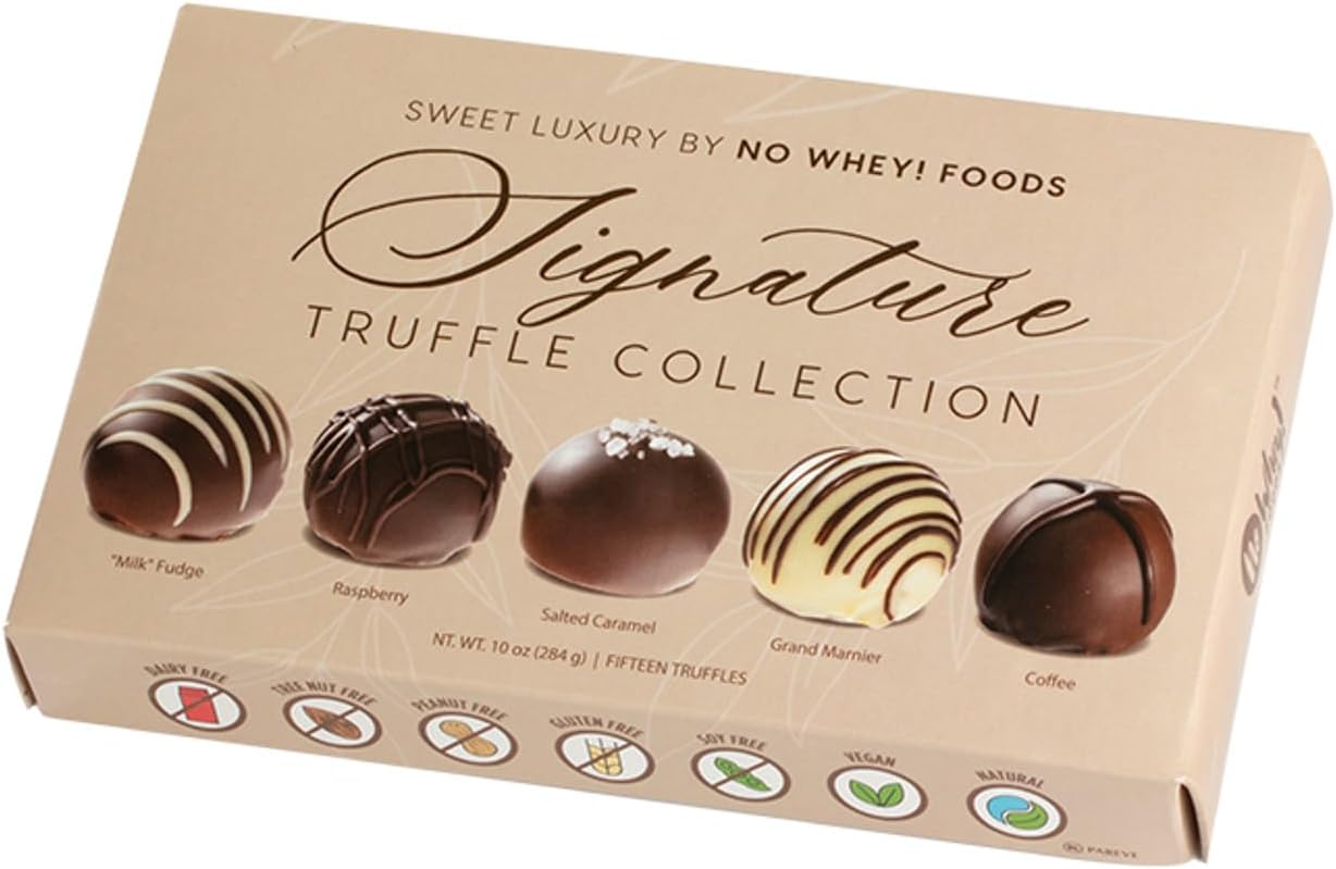 Vegan, Gluten Free, Nut Free | Gourmet Chocolate Truffle Collection (15 Pieces) | Dairy Free, Soy Free, Sesame Free | Allergy Friendly Gifts | No Whey Foods
