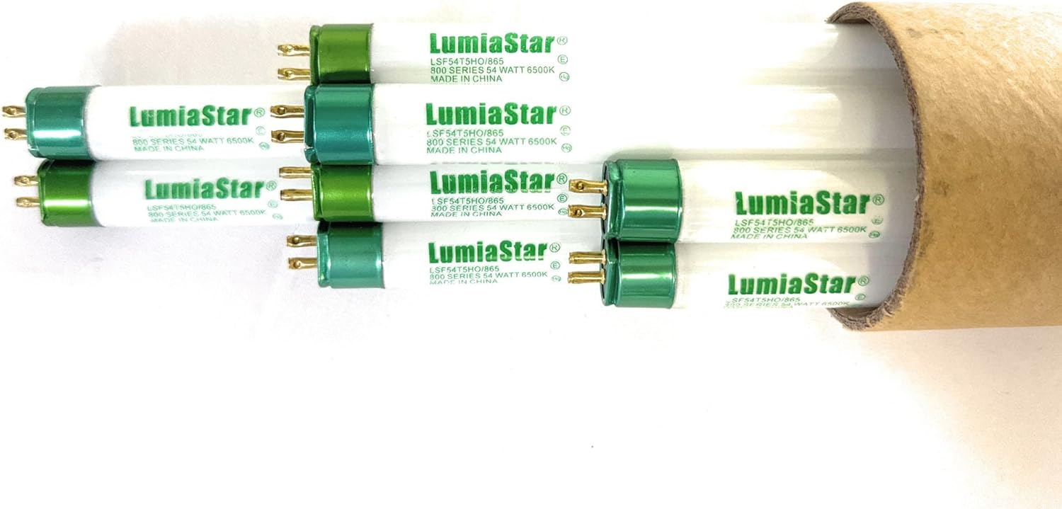 8 Pack of F54T5HO/865 Tube Light Bulb, Full Sun Light, 5000 Lumens High Output, Perfect for You 4FT T5 Grow Light Bulb, Great for Veg Growing Stage of Indoor Gearden Plant.