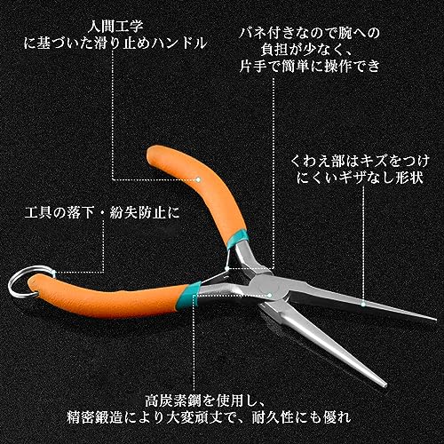 SPEEDWOX 6-Inch Needle Nose Pliers with Anti-Loss Lanyard Mini Long Nose Pliers with Non Serrated Edge Mini Precision Wire Looping Pliers for Hard to Reach Narrow Spaces - Image 2