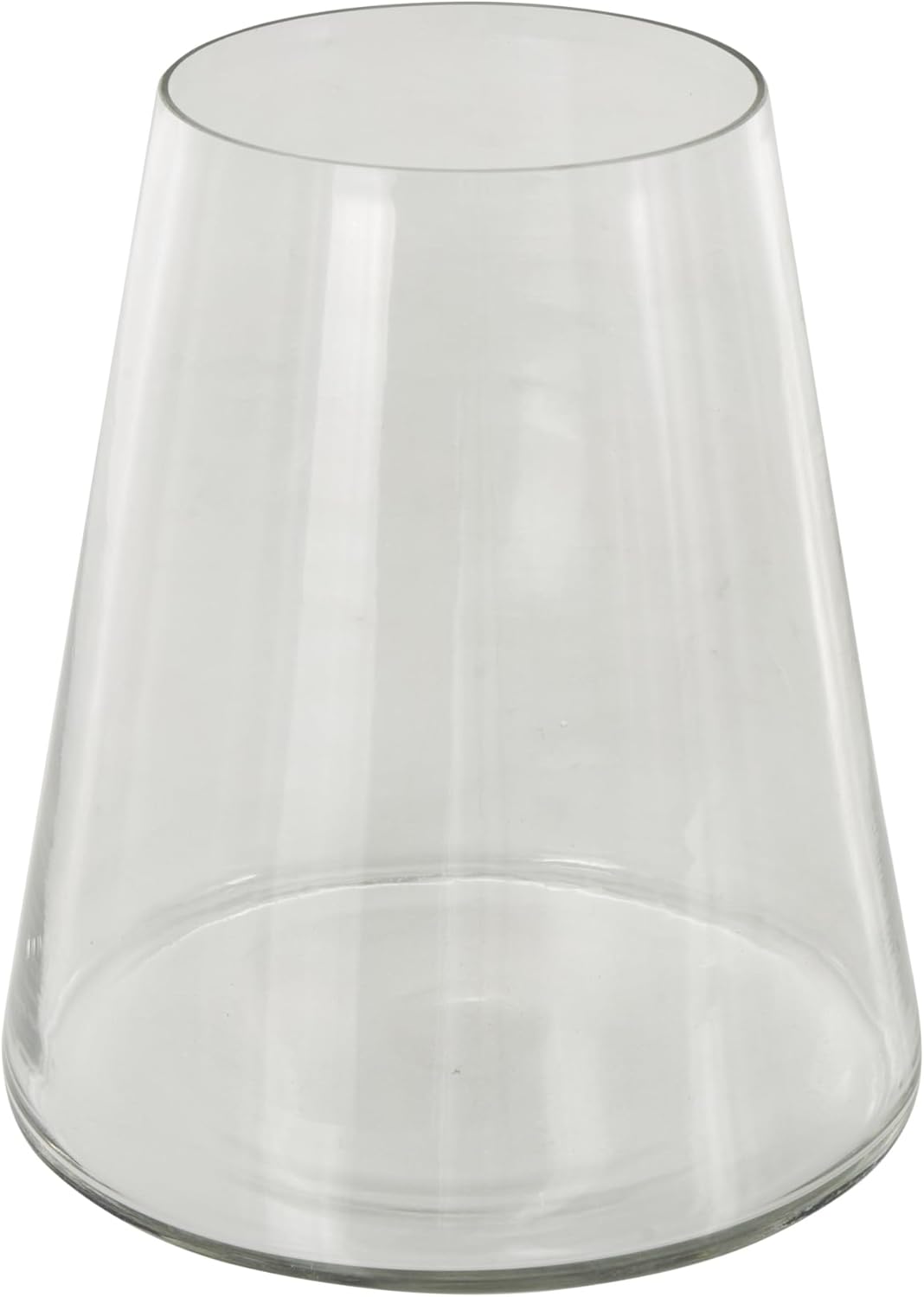 Deco 79 Glass Decorative Vase Cone Shaped Centerpiece Vase, Flower Vase for Home Decoration 7" x 7" x 9", Clear