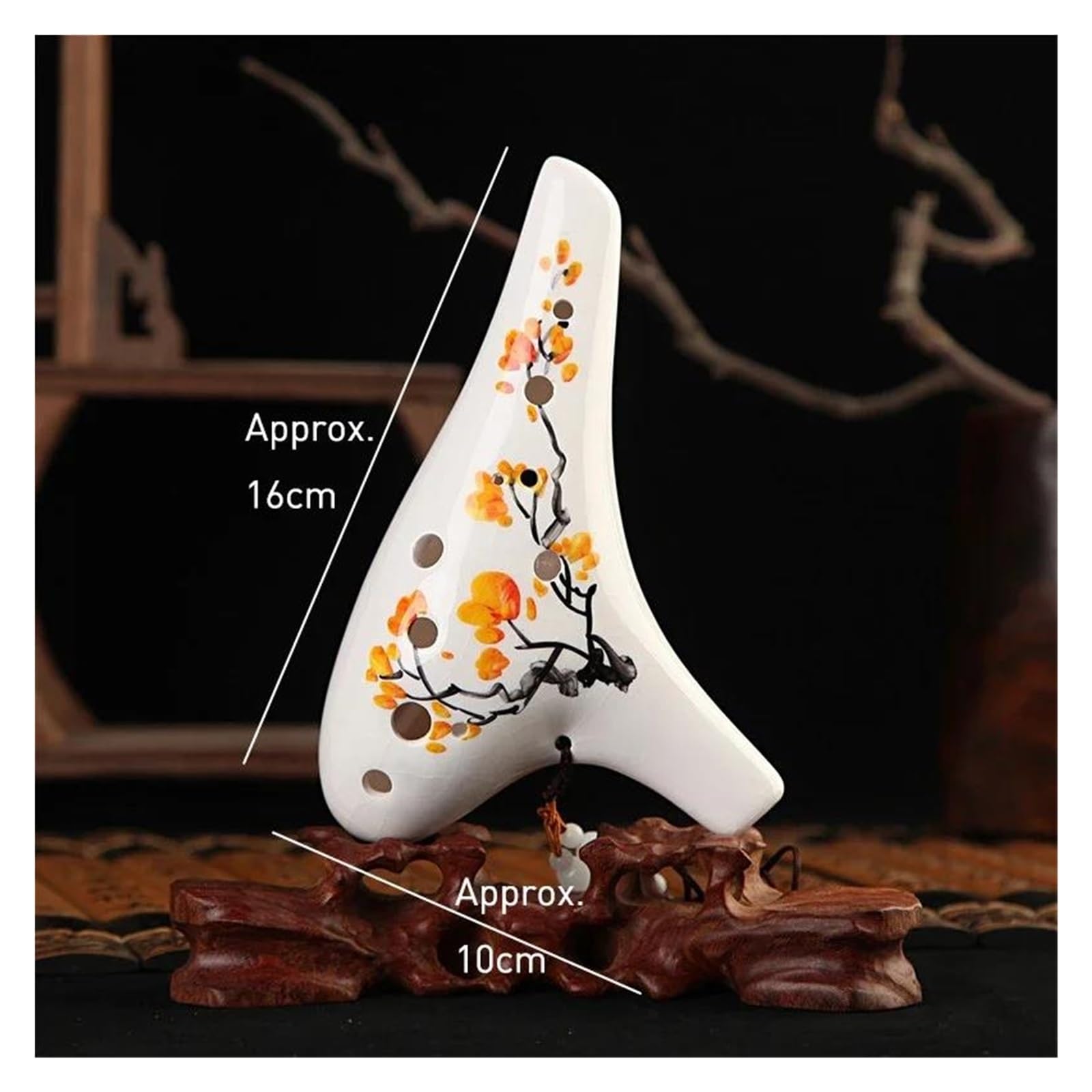 Ocarina Ocarina A 12 Fori Con Tono AC Stile Antico Cinese Forma Aggraziata Flauto In Ceramica Professionale Con Pittura A Mano(Figure A)