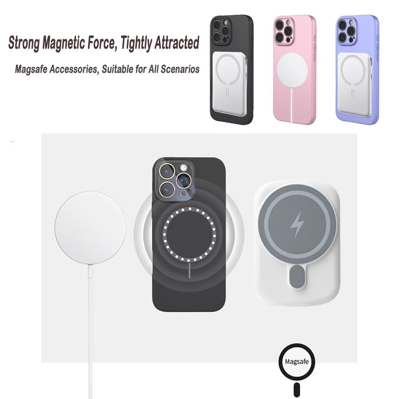 SURPHY Cover agnetica per iPhone 16 Pro 6,3 Pollici Copatibile con