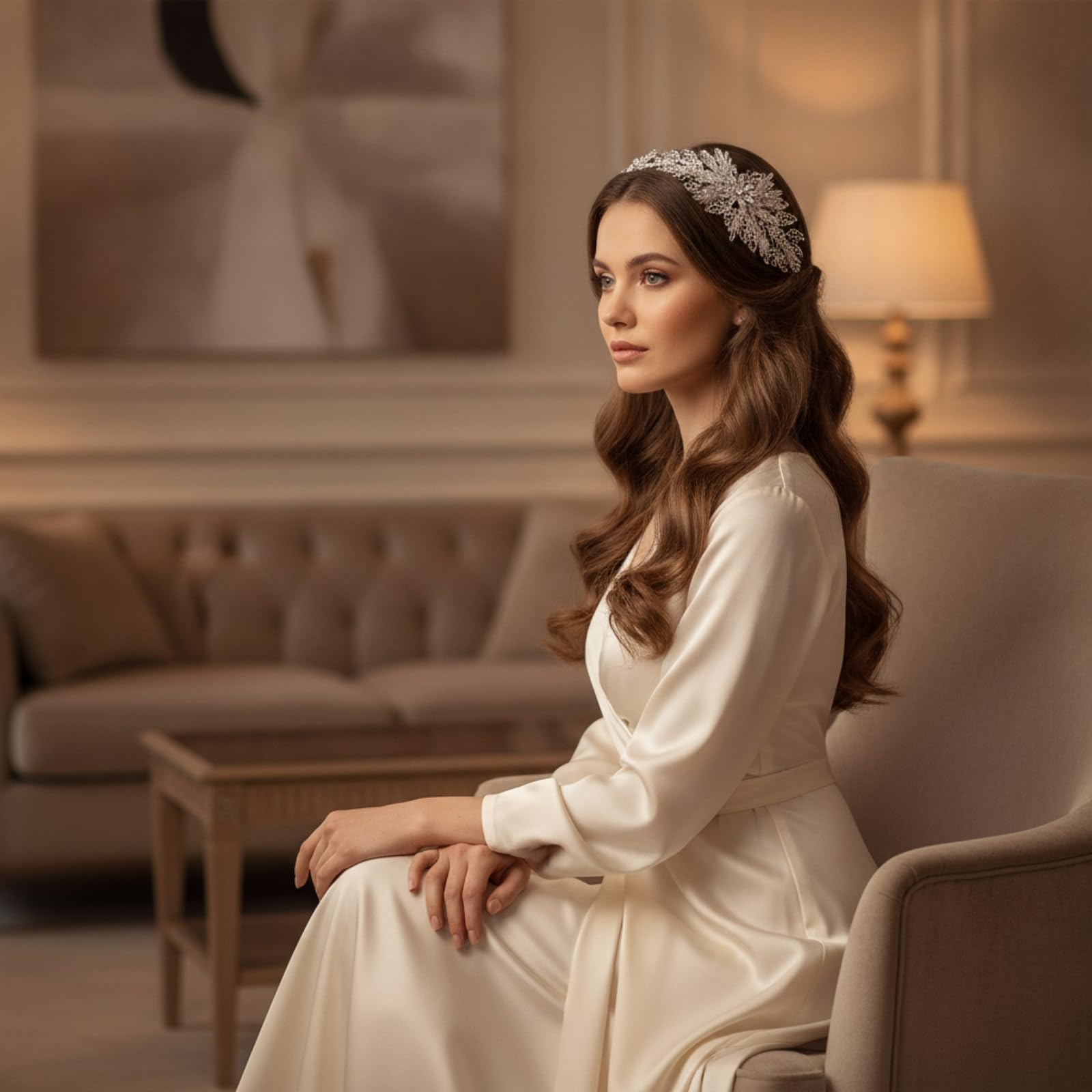 Brauthaarschmuck mit Kristallimitate Elegant Brauthaarschmuck mit Haarnadeln Funkelnd Braut-Haarrebe für Bräute, Brautjungfern, Hochzeit, Fotoshooting