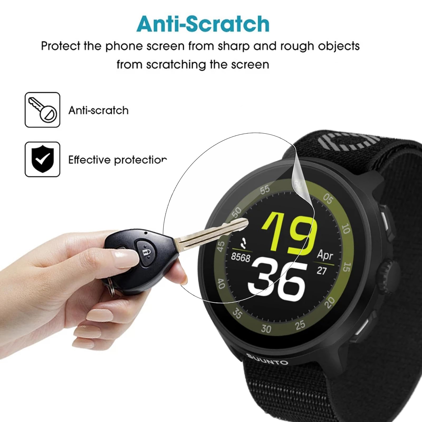 Protecteur D’écran Pour Suunto Run – 3 Pièces TPU Flexible, Anti-rayure, Auto-cicatrisant, Haute Sensibilité | Film Protection Montre Connectée