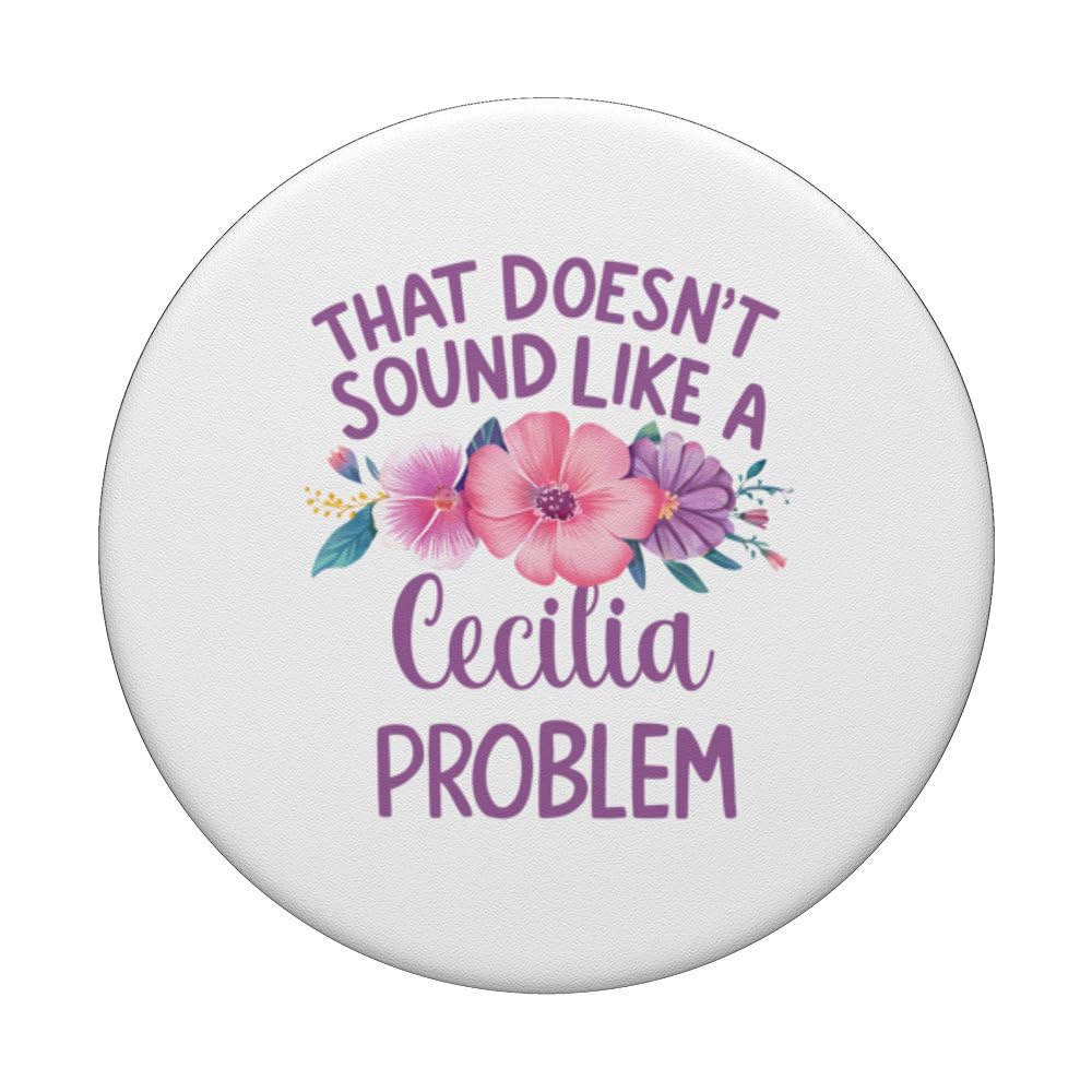 PopSockets PopGrip Con Nome Cecilia – Scritta Bianca Su Rosa – Intercambiabile Per Smartphone E Custodie - 5
