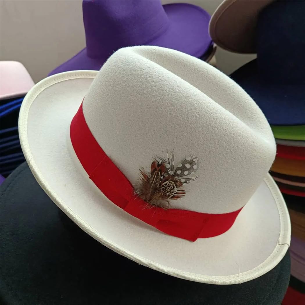 Cappello da donna Fedora Panama feltro cappello Jazz cappello festa palcoscenico performance cappelli