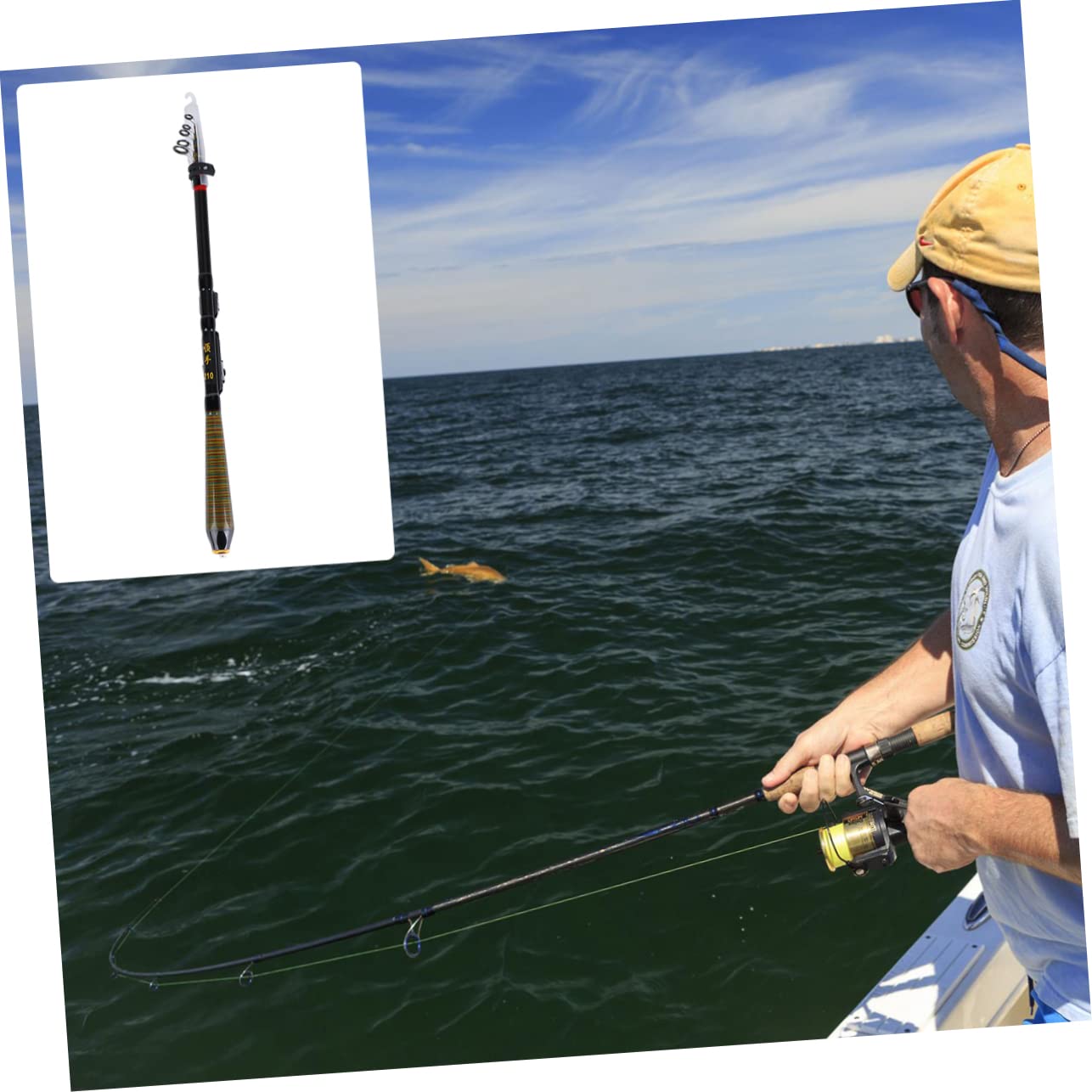 YARNOW Mini Canna da Pesca Casting Rod Breve Canna da Richiamo Canne da Pesca Canna da Pesca da Viaggio Kit da Pesca Tasca Canna da Pesca Portatile Rotante Canna da Pesca Canna da Pesca