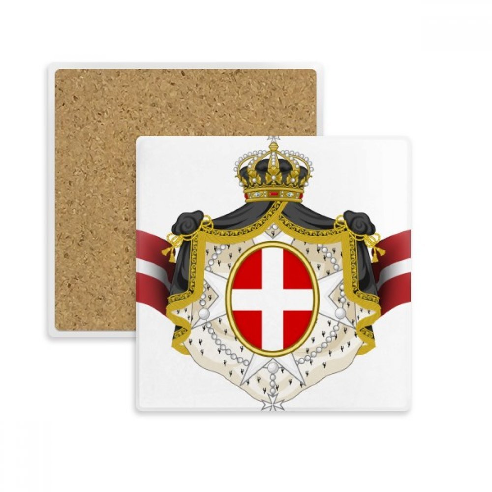 Coaster Danemark emblème national carré en pierre absorbante pour tasse et verre