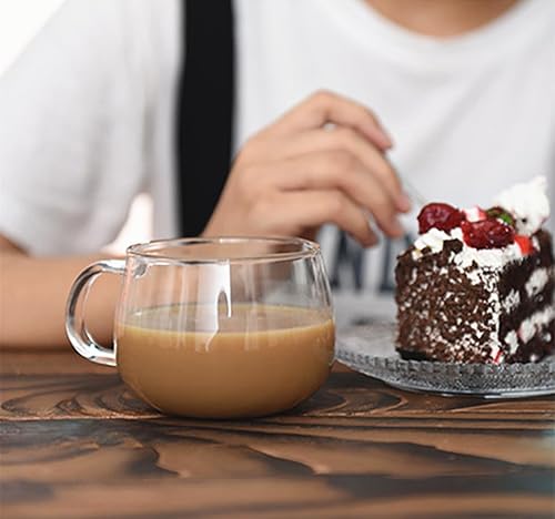 Miniatura 2 de BESTERY - Juego de 4 vasos de vidrio de borosilicato transparente resistente al calor para té, café expreso, 10 onzas, con asa