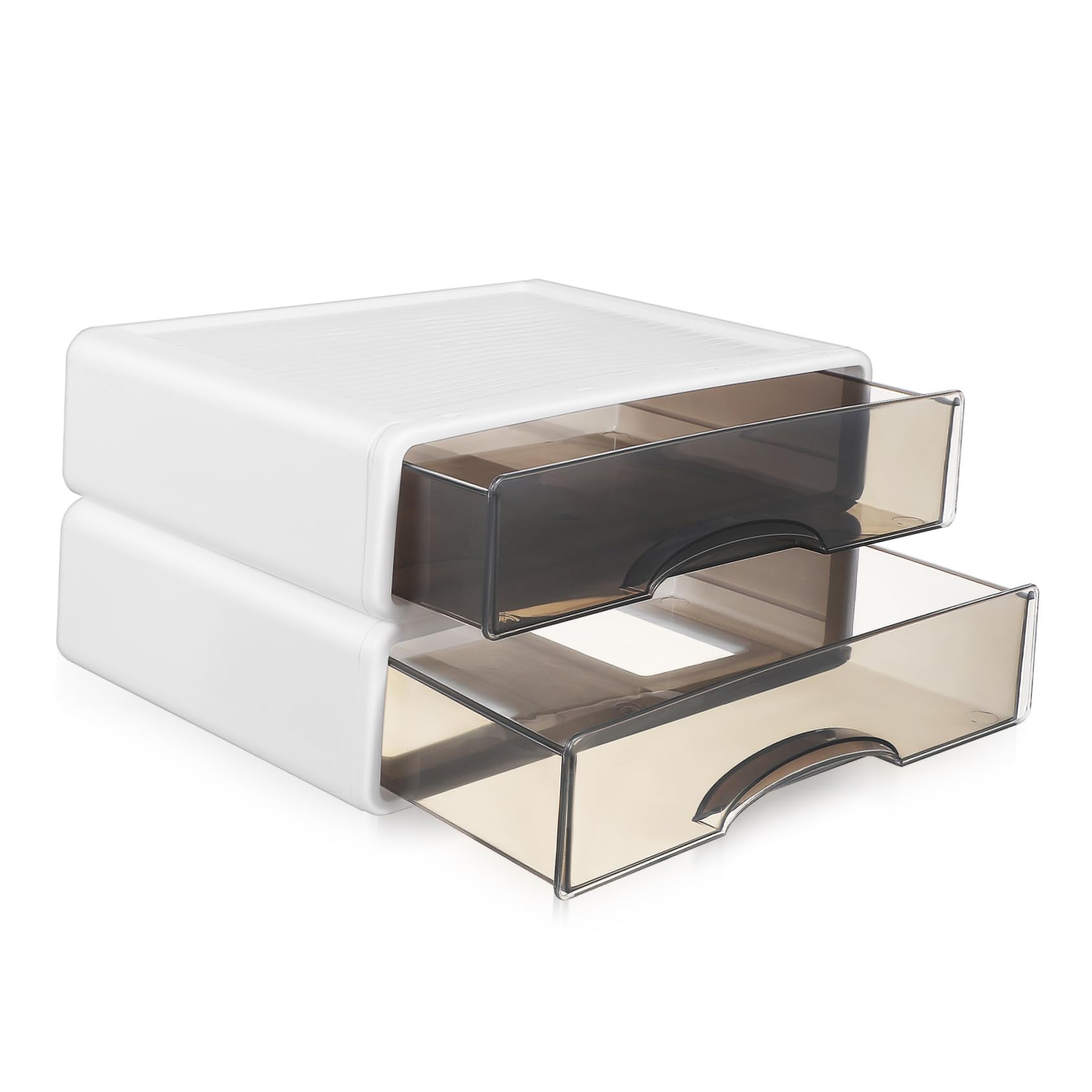 Lurrose 2pièces Boîtes de Rangement de Bureau à Organisateur de Papeterie Porte-documents Design Épuré pour Maison et Bureau