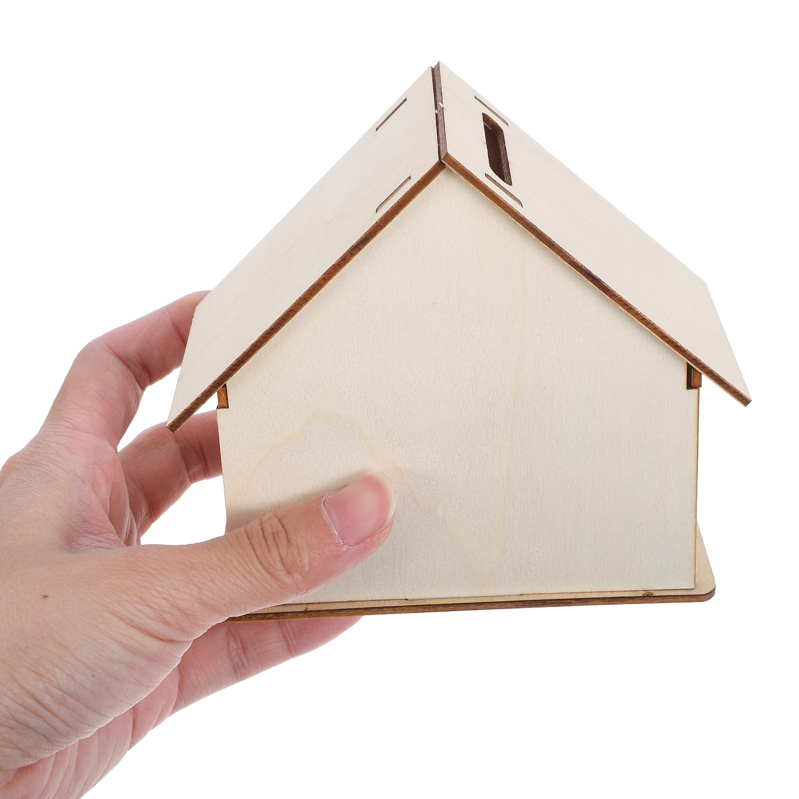 Amazon | VICASKY 貯金箱 工作キット 小学生 貯金箱 木製 コイン 小銭 貯金箱 小さな家の形 貯金箱 未完成 木製ハウス 木材  DIY クラフト 絵画 ペイント 組み立て 工芸品 5個 | 貯金箱 | おもちゃ