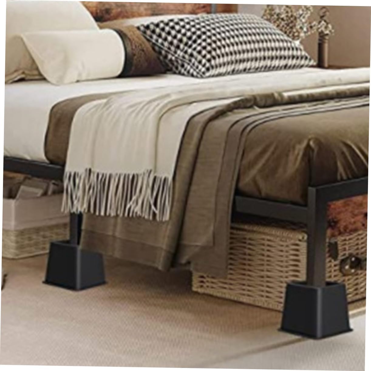 PRETYZOOM 4pcs Leg Extenders for Furniture Bed Riser Pads Thick Easy to Install Strong Support