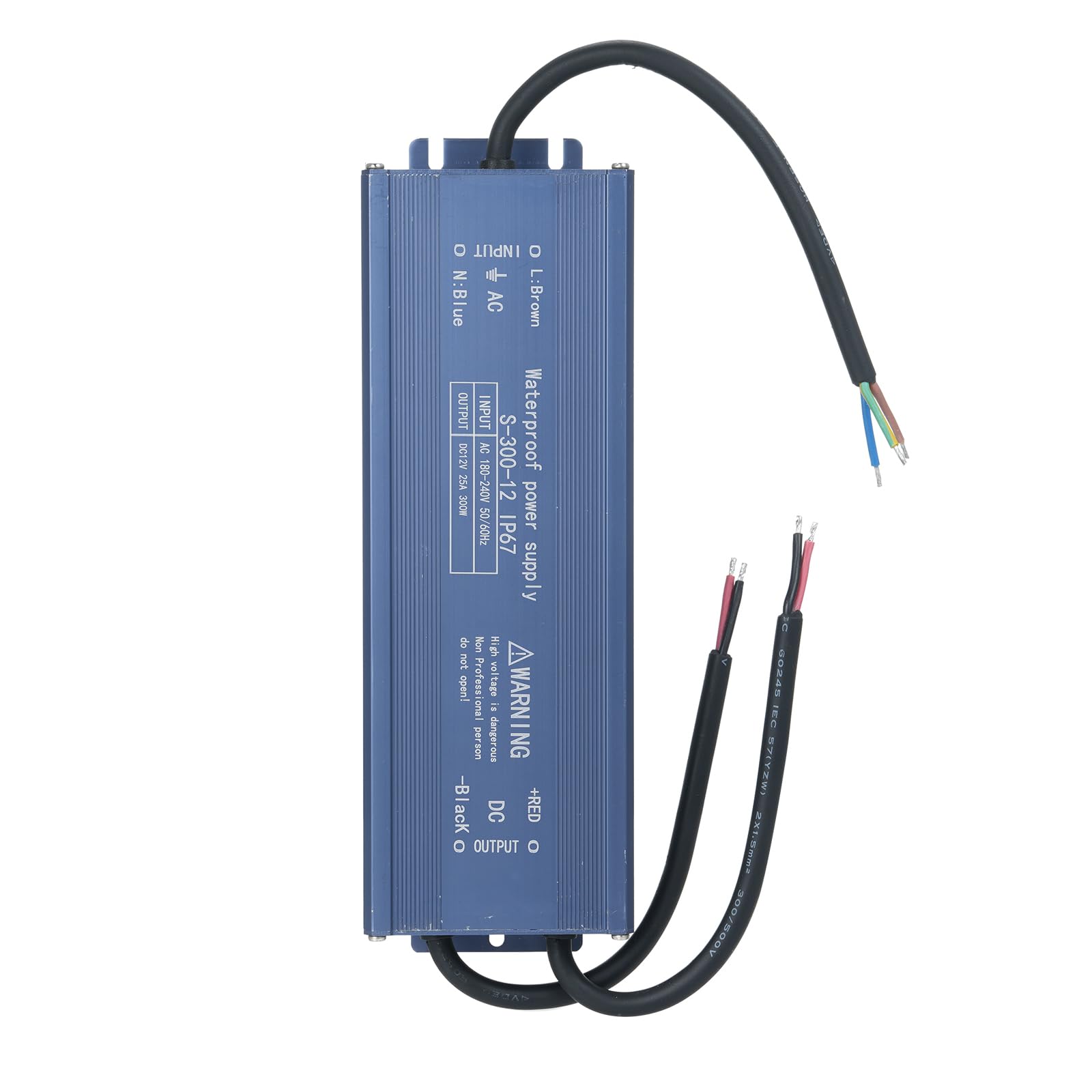 Transformateur LED 12V 300W étanche IP67 alimentation AC 180V-240V pour bandeau