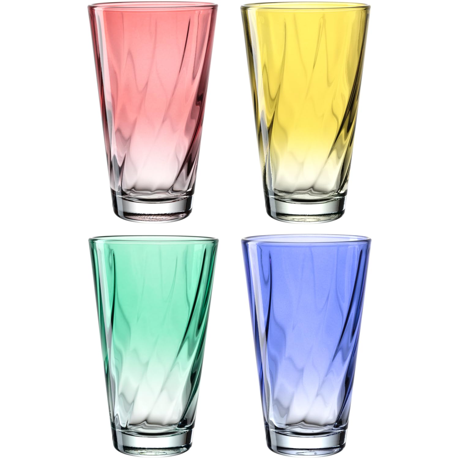 Vasos de zumo ergonómicos LEONARDO HOME Twist juego de 4 piezas curvas lavables en lavavajillas