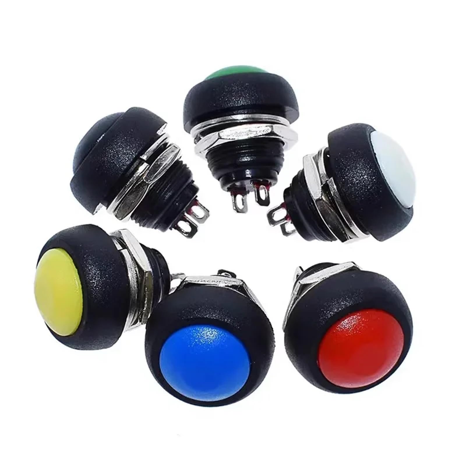 5/20/100PCS PBS-33B 2Pin Mini Switch 12mm 12V 1A Wodoodporny Chwilowy Przełącznik Przyciskowy Reset Blokada(Red Reset,100PCS)