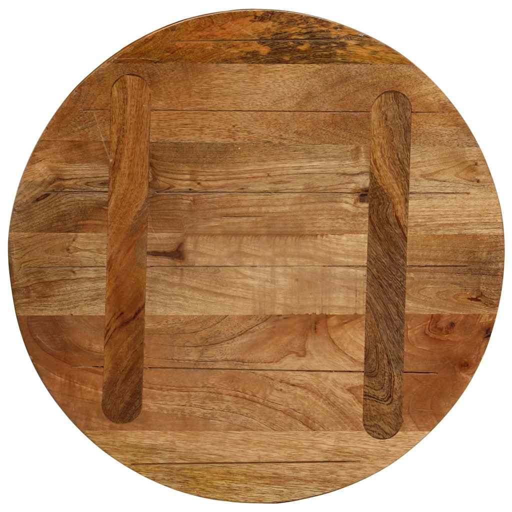 Plateau de table de rechange rond massif en bois de manguier - Diamètre : 40 cm - Épaisseur : 2,5 cm - Convient pour les cadres de table - Design rustique - Facile d'entretien avec un chiffon