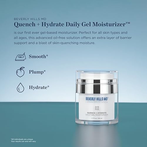 Miniatura 2 de Beverly Hills MD Quench + Hydrate - Gel hidratante diario, visiblemente suave, regordete, hidrata la cara y el cuello para arrugas, flacidez,