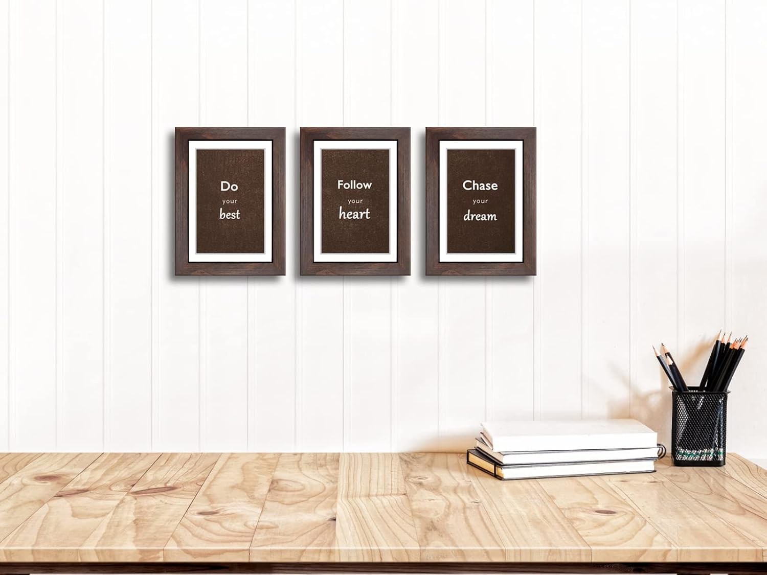 5x7 Walnut Picture Frame Set of 3 with Real Glass for Pictures 4x6 with Mat or 5x7 Without Mat, Wall or Tabletop Gallery Photo Frames - Image 4