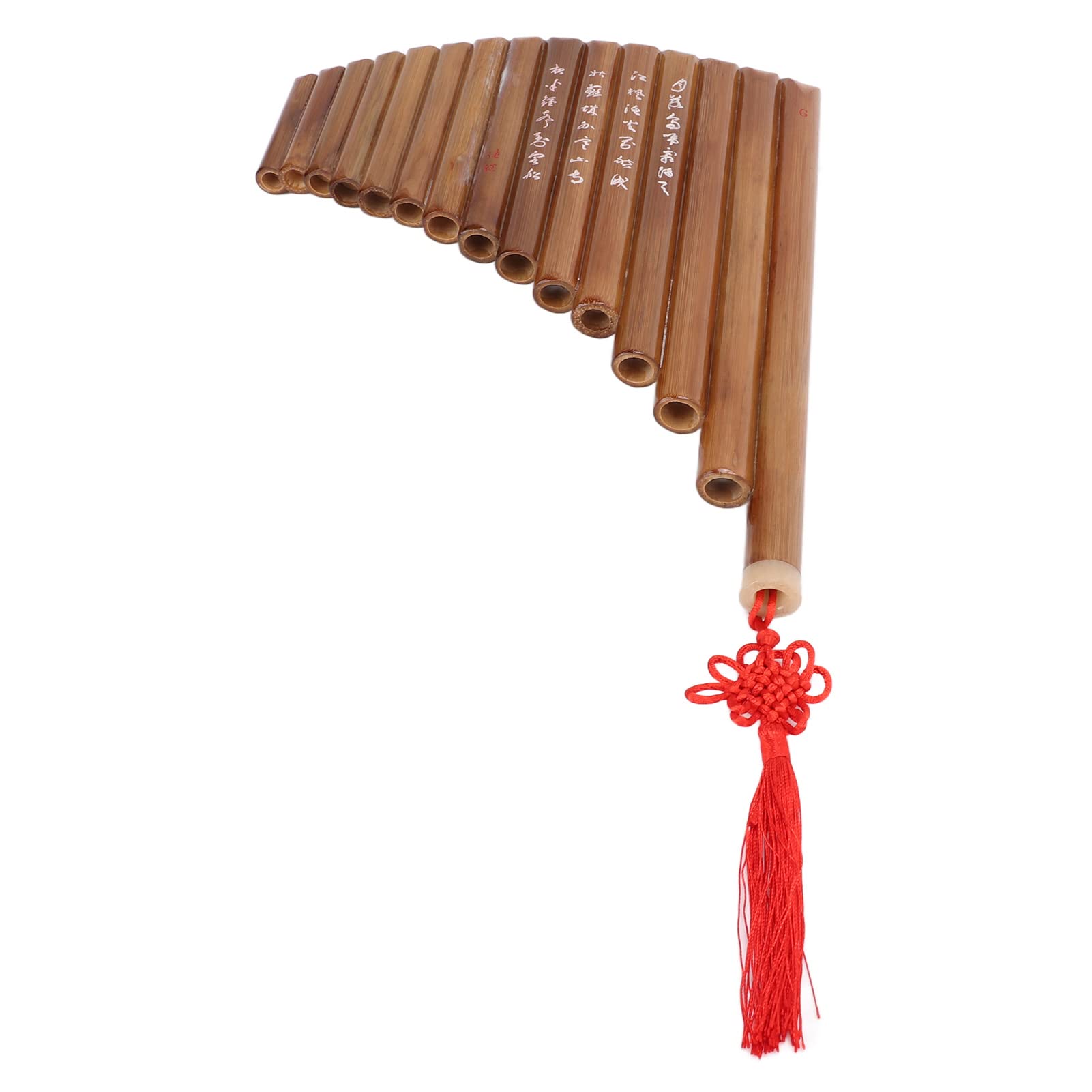 Naroote Flûte de Pan en Bambou Faite à la Main avec 15 Tuyaux pour de Beaux Airs Musicaux, Adaptée aux Enfants et aux Adultes, Couleur Bambou et Bois